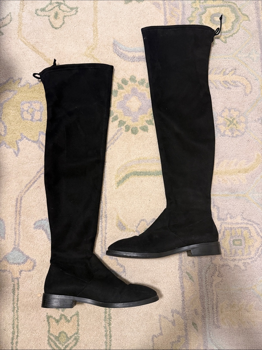 Stuart Weitzman Jocey over the knee faux suede boots over the knee black